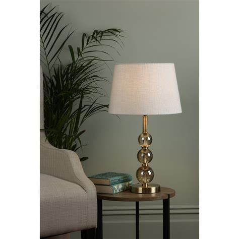 Laura Ashley LA3730934-Q Selby Antique Brass & Amber Glass Large Table ...