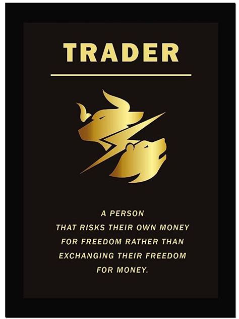 AR Creative TRADER - Trading Motivational Quote Framed Wall Poster ...