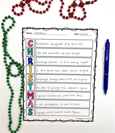 Acrostic Poem Template (10 Free Printables)