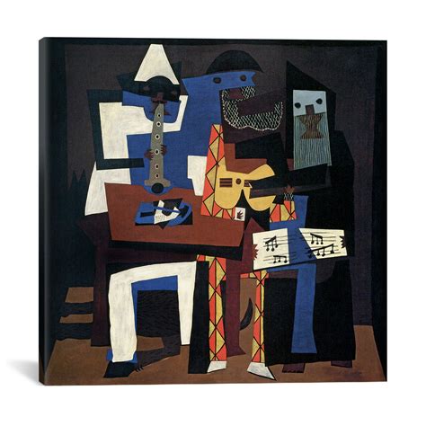 Three Musicians // Pablo Picasso (18"W x 18"H x 0.75"D) - High Contrast ...