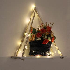 VAH Wood Knotting Wall Hanging Shelf, Floating Shelves Wooden Wall ...