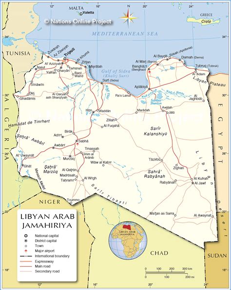 Political Map of Libya (1200 pixel) - Nations Online Project