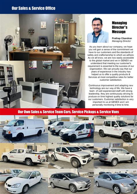 Our facility and service cars | GENEX Industrial Equipments LLC