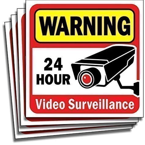Video Security Surveillance Sticker Decals Sign for Home/Business (4 ...