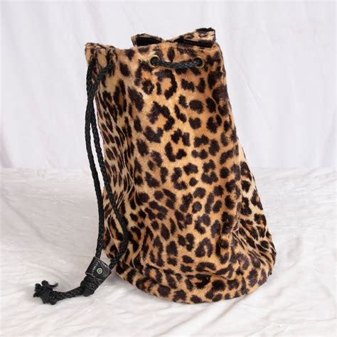 Image result for Leopard Print Drawstring Flannel Bag