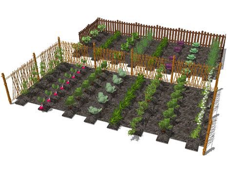 现代蔬菜盆栽菜园菜地庭院景观菜地农场 | 铅笔汇-高品质SU模型交流分享平台
