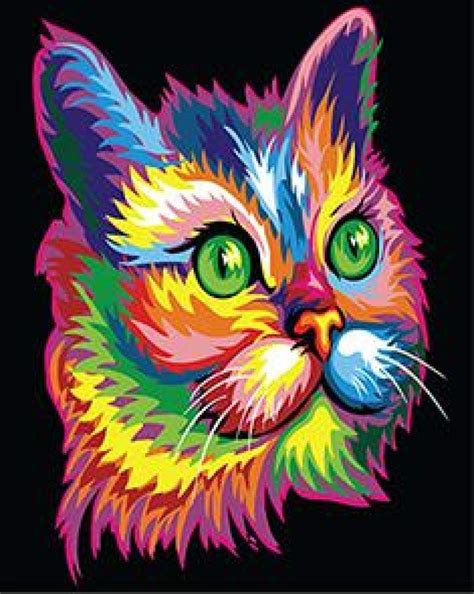 Buy Warna kucing lukisan Digital, Lukisan minyak hewan, Kit Digital ...