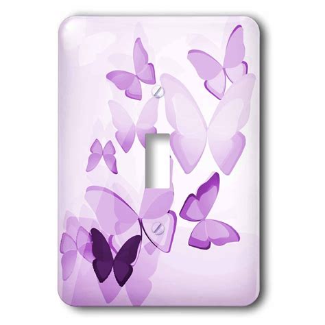 Pretty Transparent Purple Butterflies Single Toggle Switch