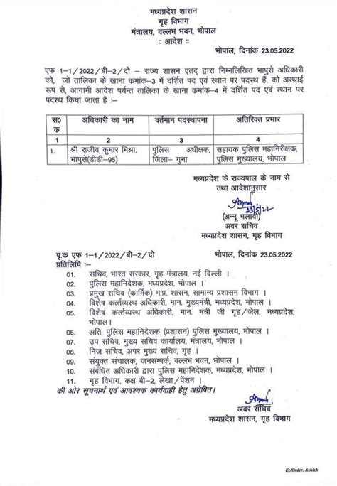 Guna SP transferred, AIG posted at Police Headquarters | MP Transfer ...