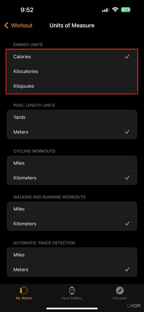 How to change kilojoules (KJ) to calories (Cal) on Apple Watch