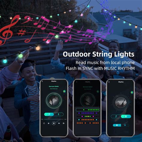 Buy HEDYNSHINE Outdoor Smart String LightsAPP Control,50ft Outdoor ...