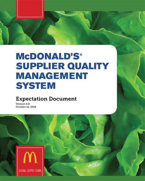 Mc D's SQMS Expectation Document 4.0 Final Oct, 2016 - McDONALD’S ...
