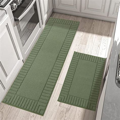 Amazon.com: FUYEUN Kitchen Rug 2 Pcs Kitchen Rugs and Mats Sage Green ...