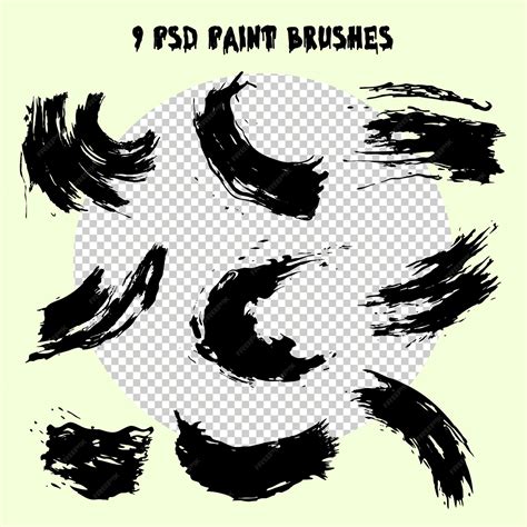 Premium PSD | Photoshop paint brushes and strokes psd oil painting ...
