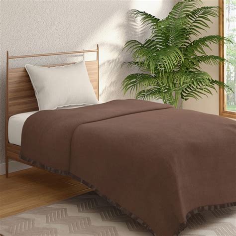 Buy PORTICO Serenity Brown Solid Cotton Single Blanket from Portico at ...
