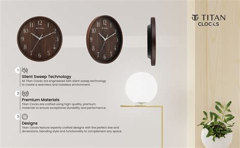 Buy Titan Woodgrain Whispers - Dark Brown Contemporary Wall Clock ...