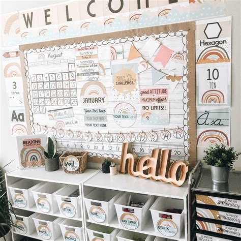 Boho Rainbow Classroom Decor: A Tour with Freebies!