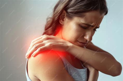 Body Ache Caucasian Woman Suffering from Pain in Shoulder and Upper Arm Anatomy of Human Body ...