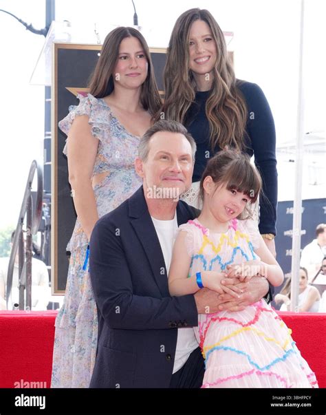 (L-R) Eliana Sophia, Christian Slater, Brittany Lopez and daughter Lena ...