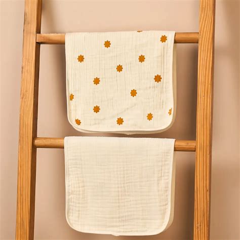Baby Burp Cloths Set Of 2 Nintara Stars - 100% Organic Cotton | Best ...