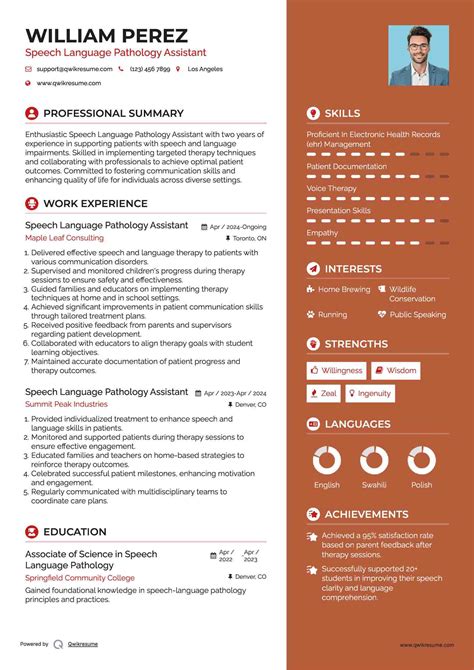 10+ Speech Language Pathology Assistant Resume Samples & Templates for 2025
