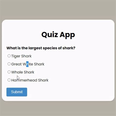 Quiz Application HTML CSS JavaScript 的图像结果