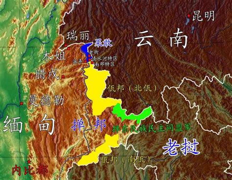 中国边境：缅甸掸邦四大特区分布