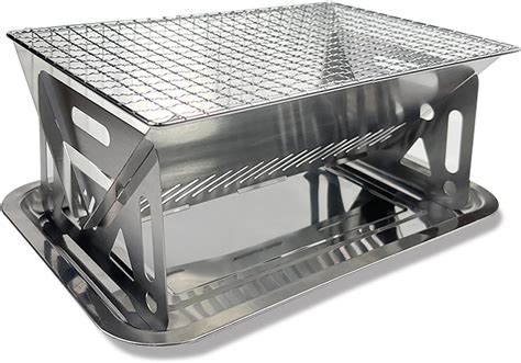 Amazon.com: Mini Portable Charcoal Grill, Stainless Steel Small Folding ...
