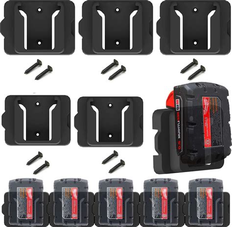 Amazon.com: 48 Tools - Battery Holder for Milwaukee Batteries | M18/18V | Wall Mount | Battery ...