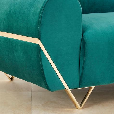 Buy Monarch Velvet 3-Seater Sofa - Green from Home Centre at just INR ...