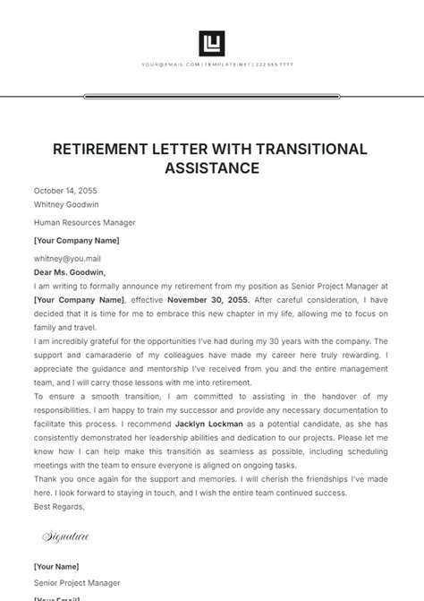 Teacher Retirement Letter Template Free Pdf - Infoupdate.org