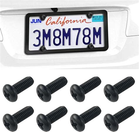 Amazon.com: 8PCS Rear License Plate Screws, M5 Bolt Phillips Machine ...