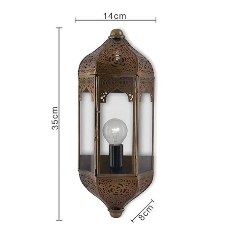 Vintage Moroccan Wall Sconce Lamp, Decorative Door Light, Antique Copp ...