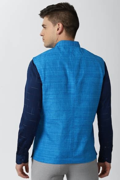 Buy Men Blue Print Nehru Jacket Online - 632871 | Peter England