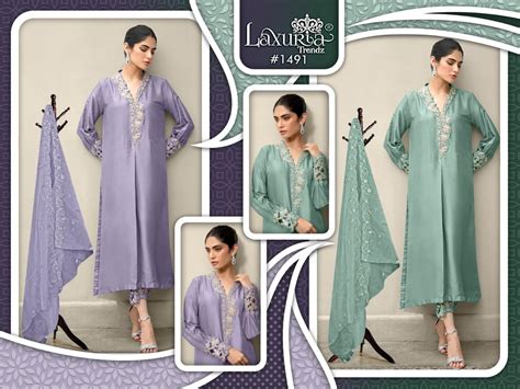 1491 Laxuria Trendz Satin Pakistani Readymade Suits Supplier India ...