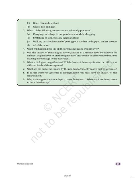 Our Environment - NCERT Book of Class 10 Science