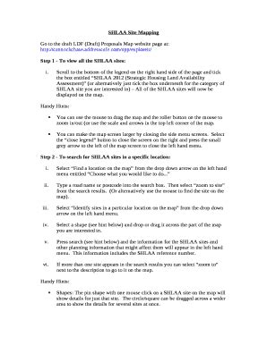 SHLAA Site Mapping Doc Template | pdfFiller