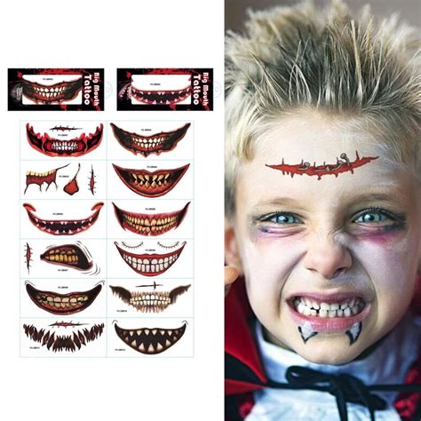 Buy Halloween Temporary Tattoo - Halloween Tattoos Stickers | Horror ...