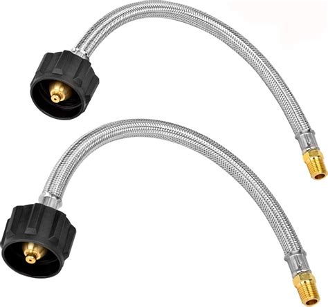 Amazon.com: 2 Packs RV Propane Hoses with Gauge,18 Inch Stainless Steel ...
