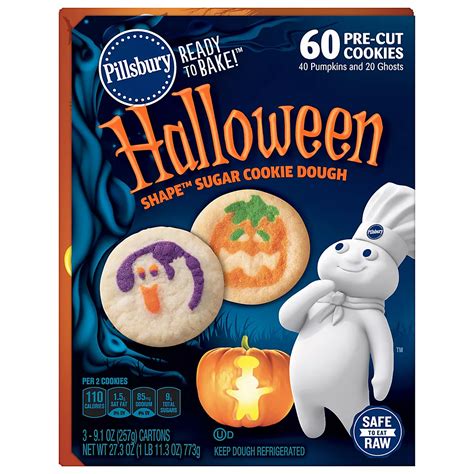 Pillsbury Halloween Shape Sugar Cookie Dough 60 Ct. | BJ's Wholesale Club