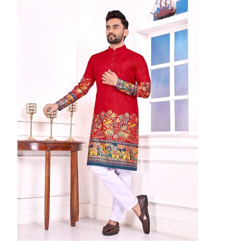 Festive Dola Silk Patola Men Kurta Pajama – mahezon