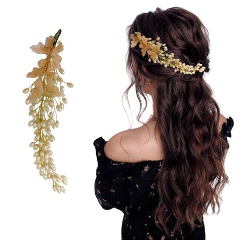 Hair Flare Butterfly and Pearl Hair Vein with Delicate Chain & Bead ...