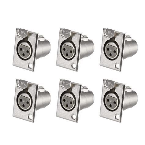 uxcell 3-Pin XLR Female Jack Panel Mount,Microphone Connector Adapter ...