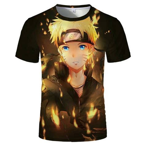 Buy Realistic 3D Print Patterns Cartoon Tshirts - Mens Naruto Uzumaki ...