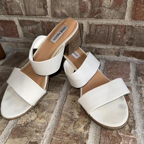 Steve Madden Women's White Sandals | Depop