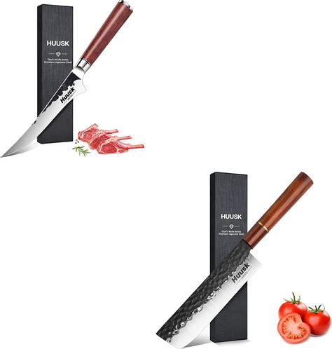 Amazon.com: Huusk Nakiri Knife Japanese Vegetable Knife 7 Inch Bundle ...