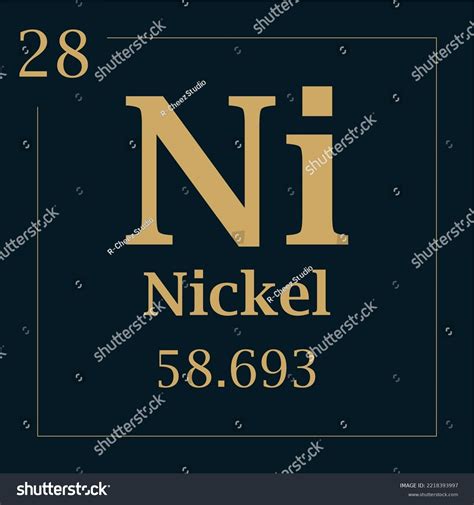 Symbol Element Nickel Atomic Mass Number Stock Vector (Royalty Free) 2218393997 | Shutterstock