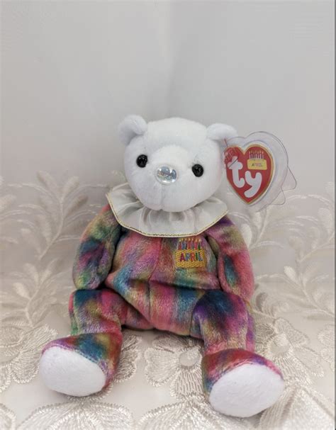 Ty Beanie Baby - April the Birthday Clown Bear (6in) - Etsy