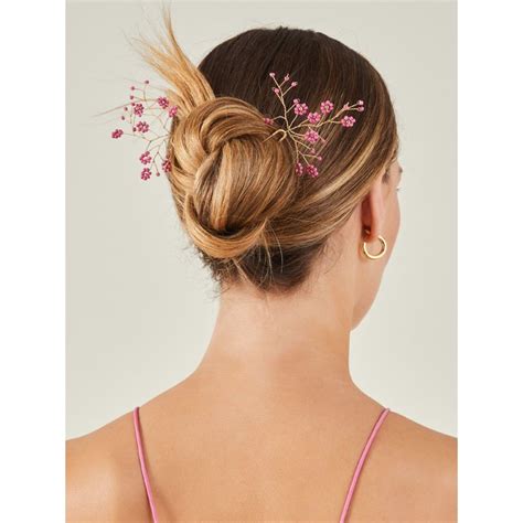 Buy Accessorize London Women Pink Flower Hair Pins (Pack Of 2) Online
