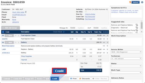 Crediting an Invoice | ALLDATA